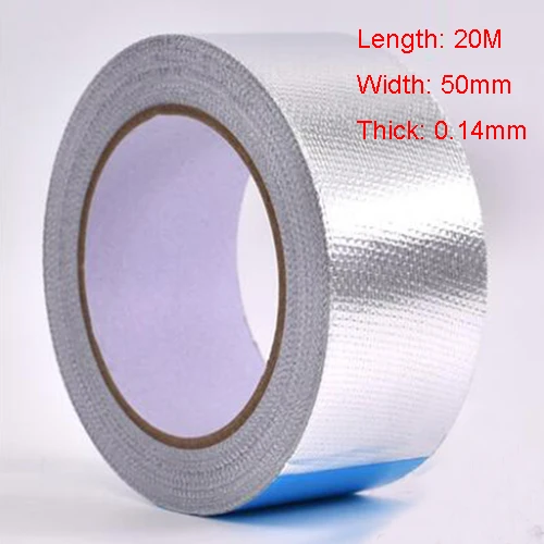 Thick 0.14mm 50 мм широкая клейкая лента из алюминиевой фольги термостойкая ремонтная лента для ремонта воздуховодов термостойкая ремонтная лента - Цвет: Thick 0.14mm
