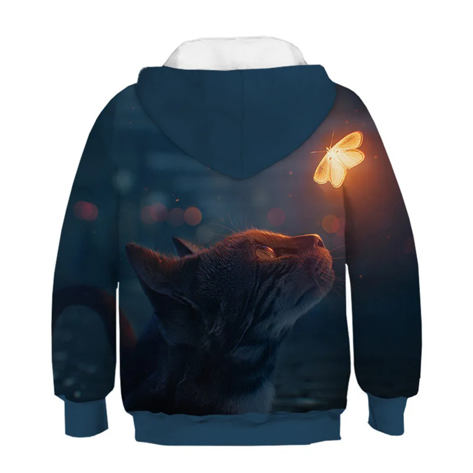 Crianças com Capuz Anos de Idade Meninos Meninas Hoodies Adorável Animal Óculos Anime Gato Coelho Peixe Impressão Camisolas Pulôver 4-13 3d 6 Mamãe e Bebê