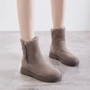 

Winter Martin velvet warm cotton style mid-leg ankle boots