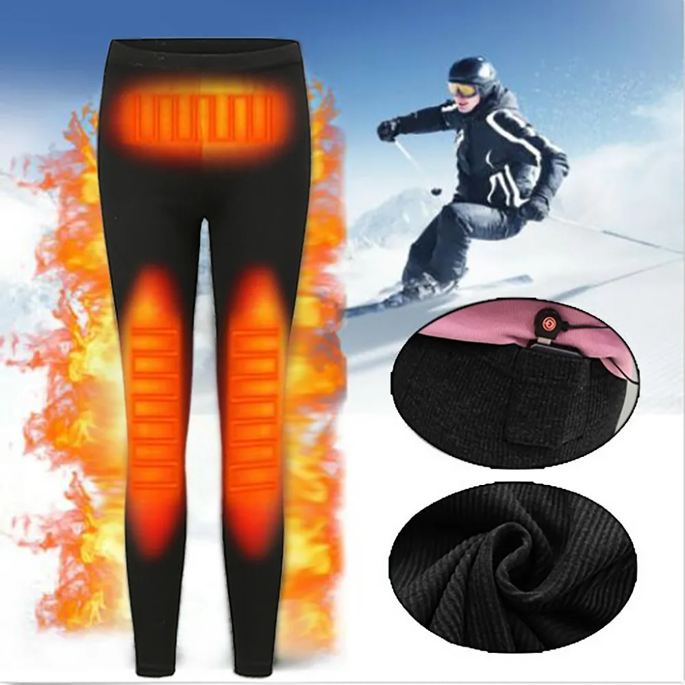 Women Ski Leggings Hiking Pants Electric USB Heated Warm Pants Winter Warmer Heating Elastic Trousers thermal  #3 (1)