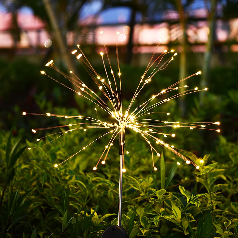 LED Solar Fireworks Lights Outdoor 90/150 LEDs Waterproof String Fairy Light For Home Garden Street Lamp Christmas Decoration solar wall lights outdoor Solar Lamps