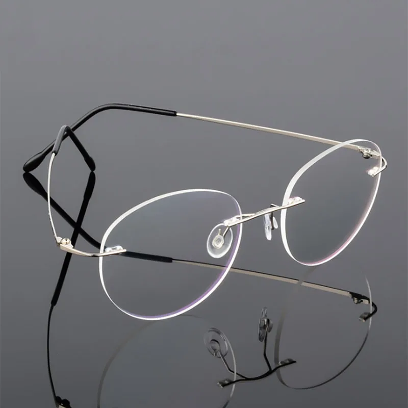 Titanium Alloy Framless owalne okulary dla osób z krótkowzrocznością wykończone kobiety mężczyźni ultralekki okulary korekcyjne bez oprawek 0 -0.5 -0.75 To -6.0 6 Titanium Alloy Framless owalne okulary dla osób z krótkowzrocznością wykończone kobiety mężczyźni ultralekki okulary korekcyjne bez oprawek 0 -0.5 -0.75 To -6.0 4