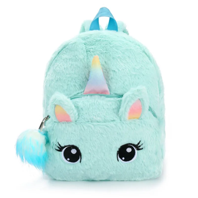 Cartoon Unicorn Children School Bag Cute Girl Soft Plush Backpack Children Student Kindergarten Mini SchoolBag For Girls 4