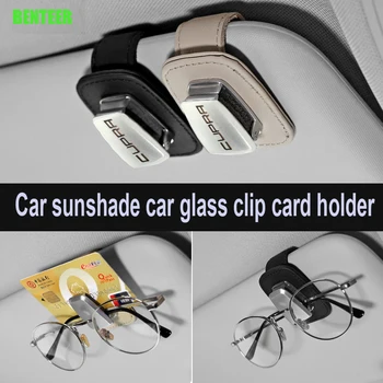 

Genuine leather car sunshade car glass clip holder sticker for seat cupra