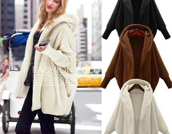 

Autumn and winter women's explosions plush hooded casual cotton jacket
