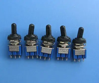 

MTS103 125V 6A 3 Pin SPDT On/Off/On 3 Position Mini Toggle Switch waterproof