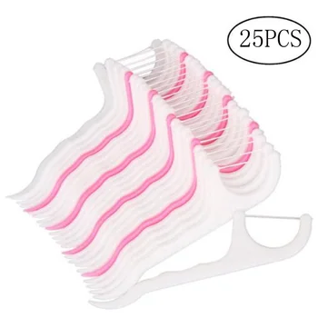 

25pcs/set Dental Flosser Disposable Toothpicks Interdental Care Teeth Stick Floss Pick Teeth Cleaning Oral Care