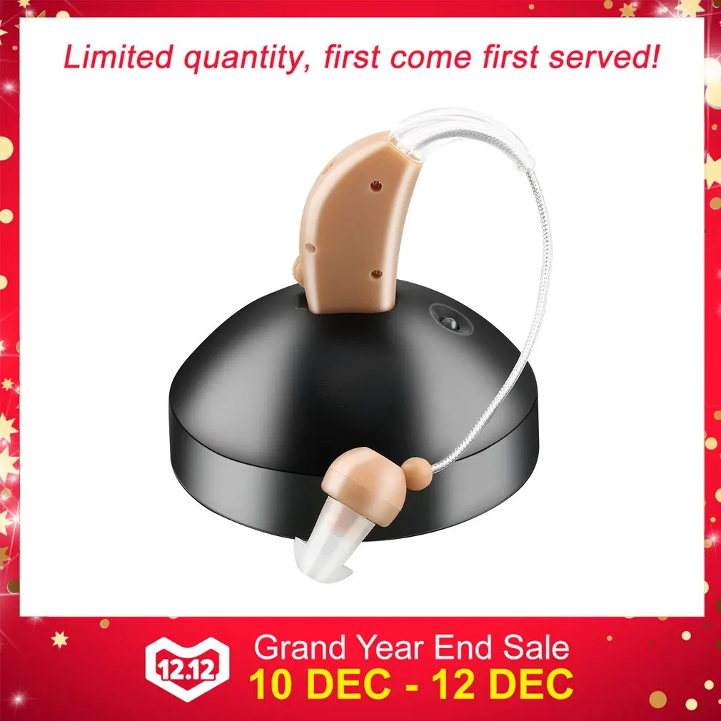 New Rechargeable ear hearing aid mini device ear amplifier digital hearing aids behind the ear for elderly acustico EU plug