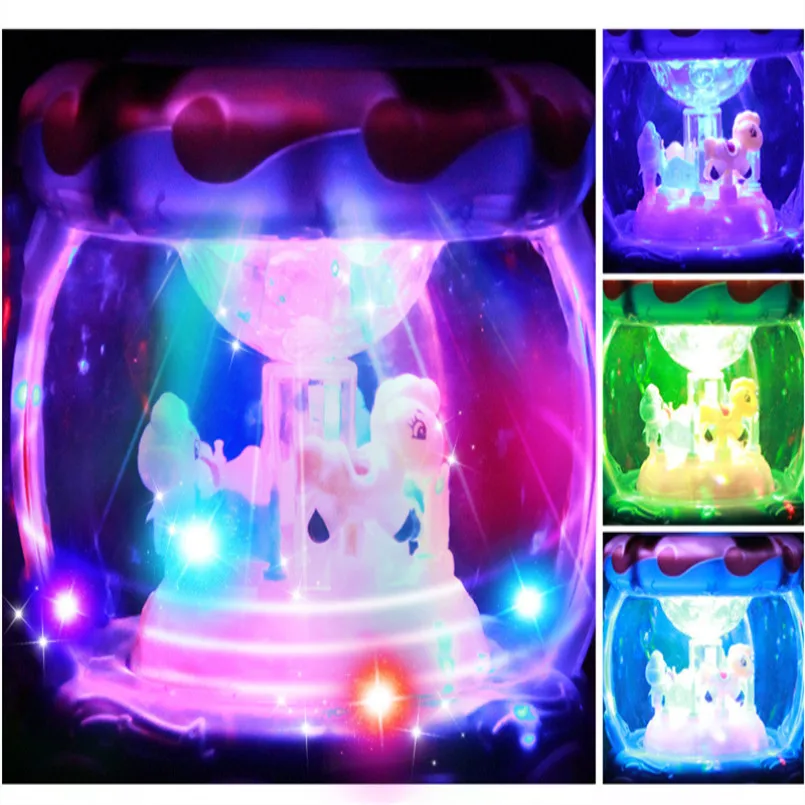 LED Music Early Educational toys Learning Developmental Baby Rattles Funny Children Infant Toys Carousel Musical Hand Drum Beat