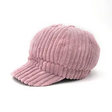 Осенне-зимние шапки для женщин, одноцветные Восьмиугольные кепки Newsboy для мужчин и женщин, повседневная шерстяная шапка, Зимний берет для женщин, шапка художника