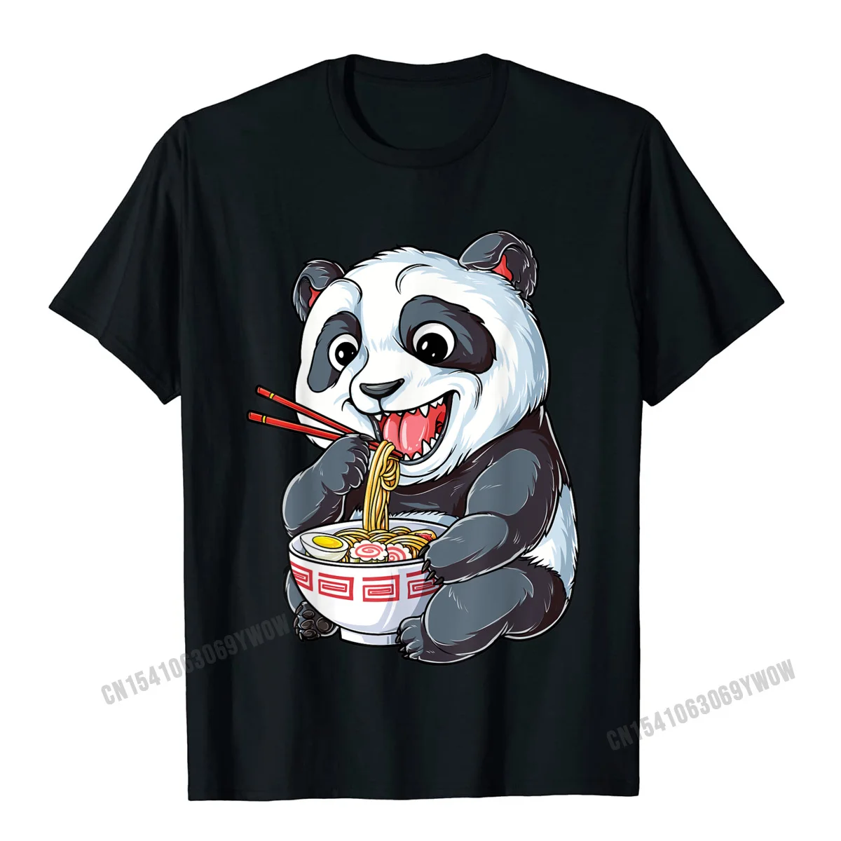 2021 Newest Mens Tops Shirt Casual Slim Fit Top T-shirts 100% Cotton Short Sleeve Hip hop Tee Shirts O-Neck Free Shipping Panda Eating Ramen Kawaii Giant Japanese Noodle Gifts Girls T-Shirt__860 black