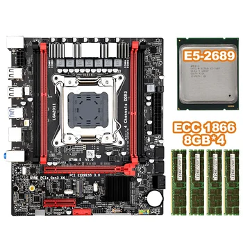 

X79MS LGA2011 Motherboard Set Combos with Intel E5 2689 4-Ch 4x8GB 32G 1866Mhz DDR3 ECC Support M.2 NVMe SATA3 USB3.0