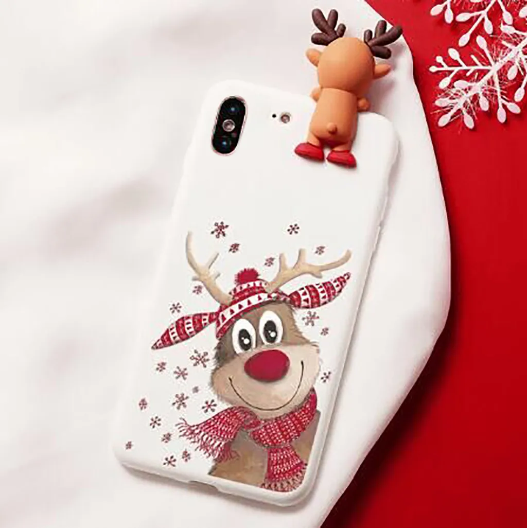 3D Рождественский Санта Клаус Мягкий ТПУ силиконовый чехол для Iphone X/XS 5 8 дюймов
