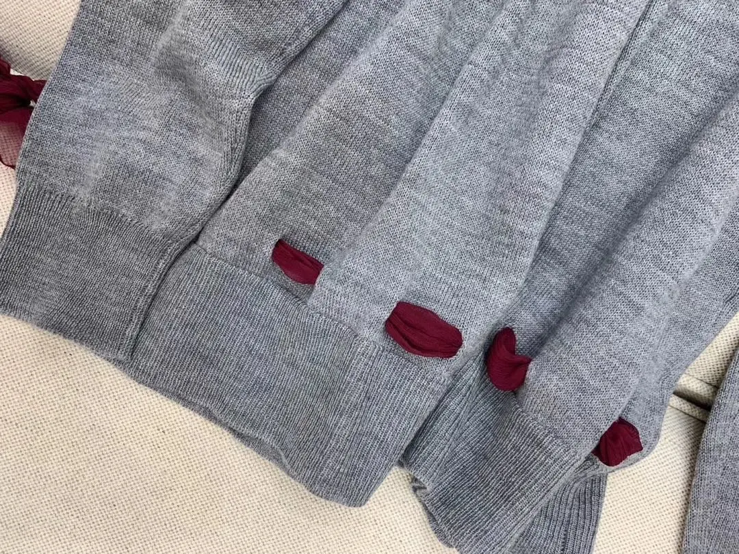 Женский модный сексуальный Повседневный свитер с длинным рукавом и бантом 1115
