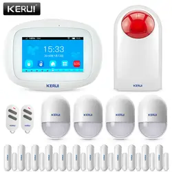 KERUI K52 Wi-Fi GSM IOS/Android APP Управление сигнализации Set GSM SMS 4,3 дюйма TFT Цвет беспроводной против взлома сигнализации Системы для дома безопасности