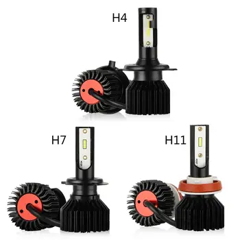 

1 Pair Car Headlights LED H4 H7 H11 Lights Bulbs CSP Chip 8000LM DC9-30V Lamp B36B