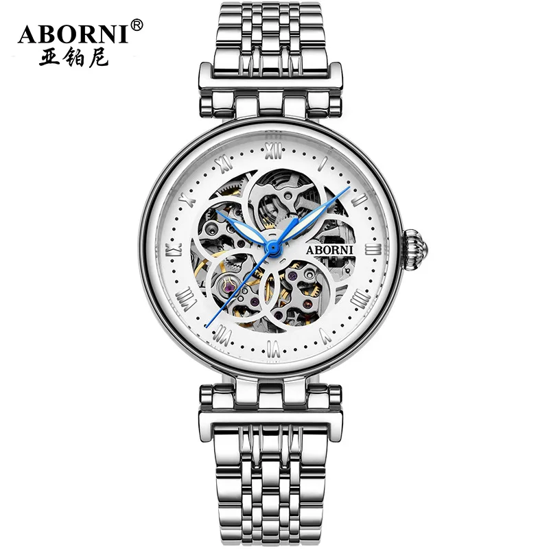 2021 Mechanical Watch Women Bracelet Watch Automatic Wristwatch Leather Stainless Steel Band Female Clock Chic Reloj Mujer 