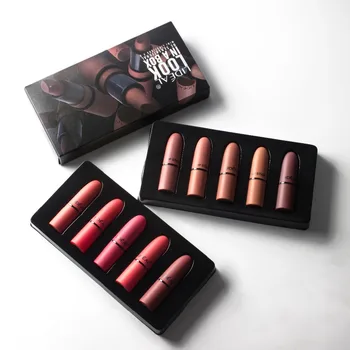 

LIDEAL Matte Lip kit Professional 5pcs/set Waterproof Nude Lipstick Set Moisturizer Long-lasting Sexy red Batom Velvet lip gloss