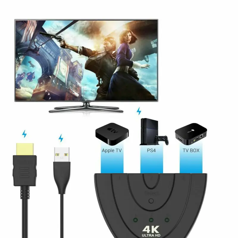 Full HD HDMI сплиттер 1X3 репитер усилитель 3D 1080p 4K переключатель коробка 1 в 3 выхода