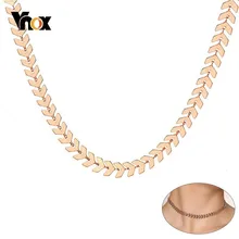 Vnox, трендовые ожерелья-чокер в форме стрелы для женщин, 585, розовое золото, тон, нержавеющая сталь, Ishikawa, схема, звено цепи 28 см/38 см