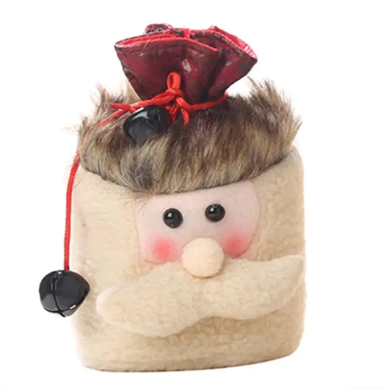 Christmas Apple Bag Children Linen Drawstring Candy Gift Bag Merry Christmas Supplies New Year Christmas Decoration for Home - Цвет: Santa Claus