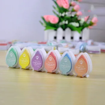 

6 pcs/lot waterdrop pearl shape color ink pad mini sponge DIY stamp ink pad stationery school supplies