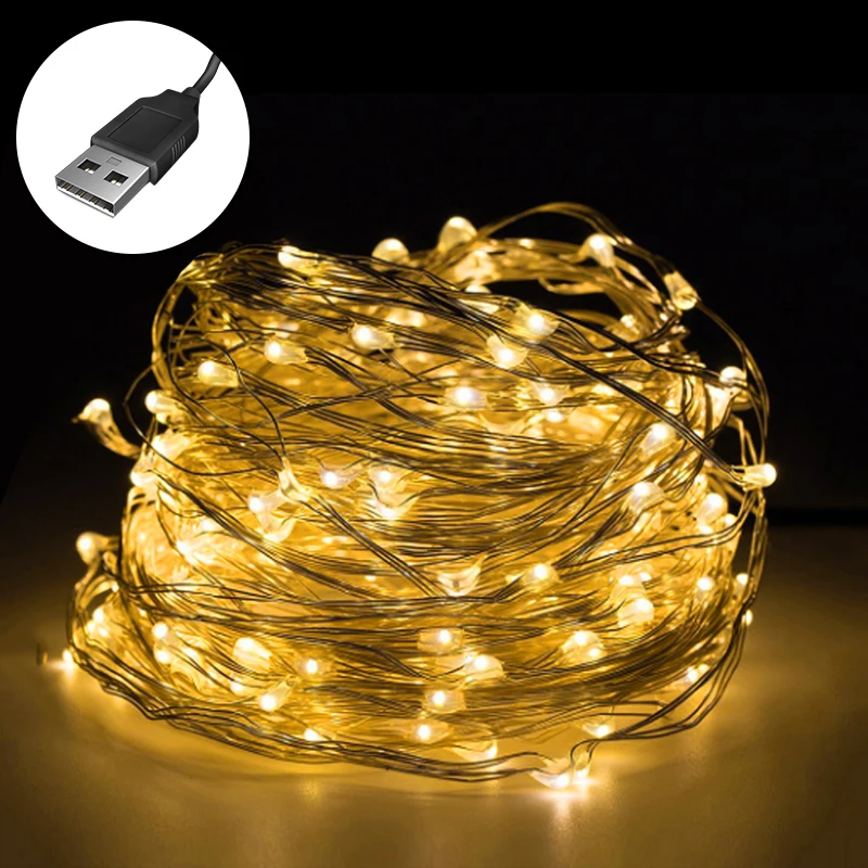 LED Strip String Lights Wire Holiday Light Christmas Wedding Decor 1m 2m 3meters,4m 5m 6m10m USB Fairy Lamp