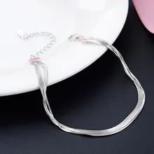 Модный эффектный S925 стерлингового серебра простой стильный браслет для дам