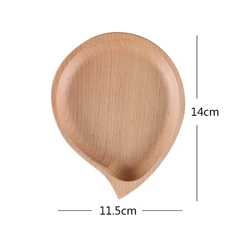 Черный Home Creative Wood Pan Plate Fruit Dishes Saucer Tea Tray Dessert Dinner Bread Wood Plate Tea tray cake plate - Цвет: Черный