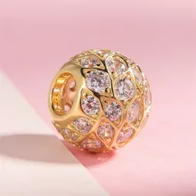 New Autumn Shine Sparkling Pattern Charms fit 925 sterling silver beads charm bracelets DIY accessories for women Christmas gift