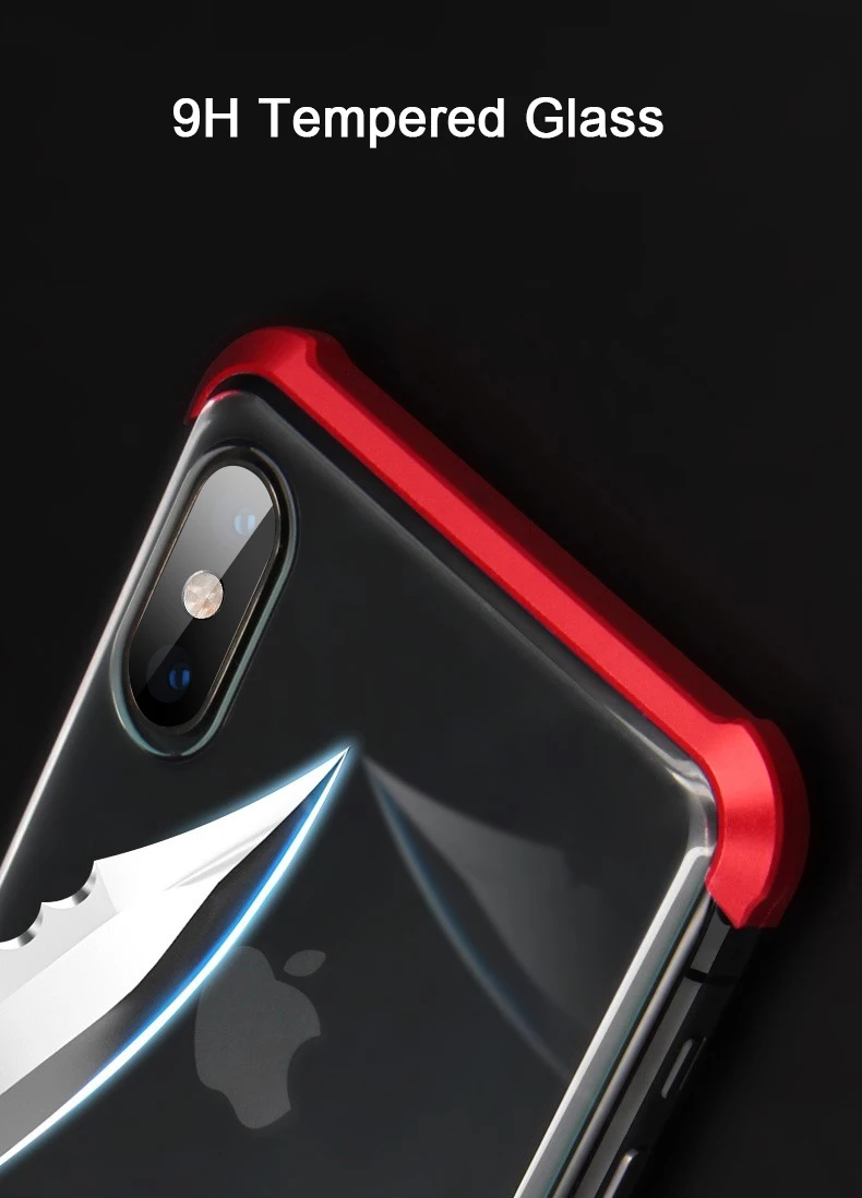 Магнитный адсорбционный чехол без оправы для iPhone XR XS MAX X, закаленное стекло 9 H, Передняя Задняя крышка для iPhone XS Max XR, чехлы