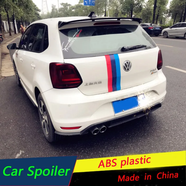 Спойлер для Volkswagen Polo 2011 2018 года заднее крыло автомобиля из АБС пластика черный