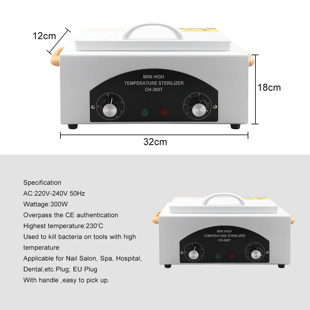 Высокотемпературный стерилизатор, коробка для дизайна ногтей, электрические маникюрные инструменты для ногтей, шкаф для дезинфекции, портативное оборудование, инструмент для стерилизации
