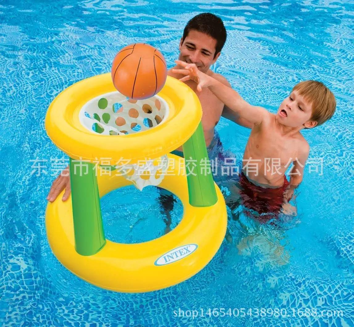 

PVC Water Basketball Children Water Play Ball Rack Inflatable Overwater Floating Mat Multi-seat Play
