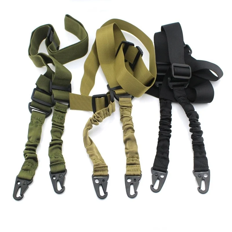 

Nylon Multi-function Adjustable Two Point Tactical Rifle Sling Hunting Gun Strap Outdoor Airsoft Mount Bungee System Kit