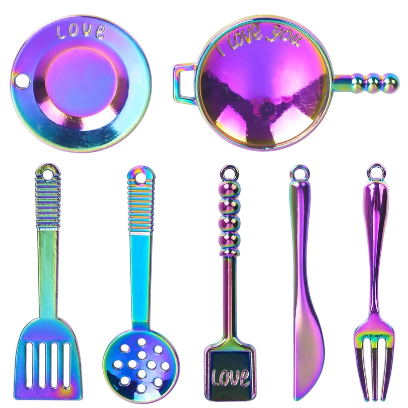 

Vintage Tableware Fork Knife Spoon Charms Cook Saucepan Shovel Pendant For Necklaces Chef Mother Day Gift DIY Jewelry Making