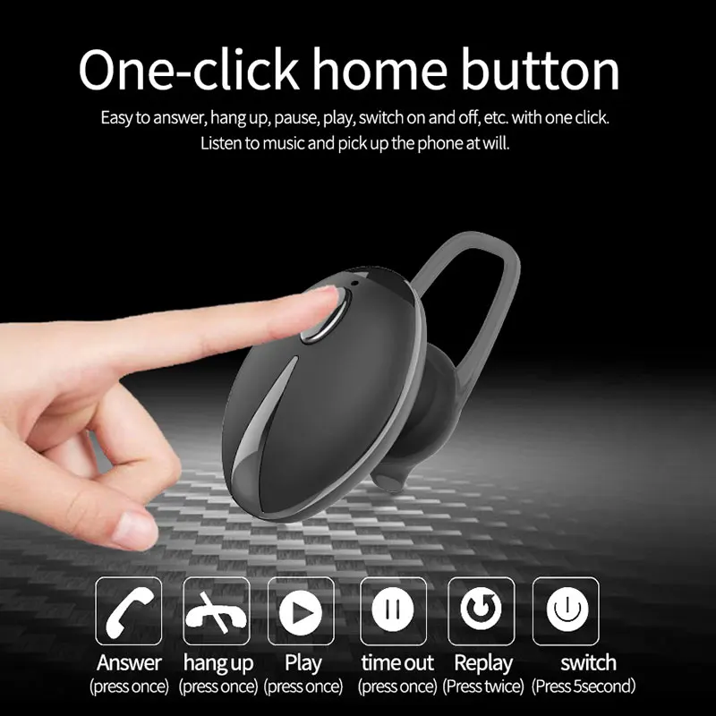 

Beetle Bluetooth Earphone Mini Sports Wireless Earbud Stereo Bass Hidden Headphone Handfree Headset For Samsung Xiaomi (N0812)