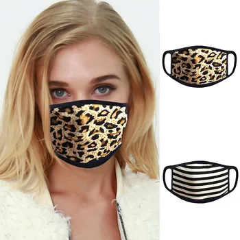 

Women Anti Dust Sand Smog Sunscreen FaceMask Leopard Print Breathable Cycling Fabric Face Cover Shield Masque Maseczki Ochronne