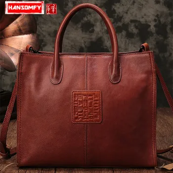 

Genuine Leather Women Handbag 2020 New Simple Ladies Shoulder Bag Female Tote Messenger Bags Large Capacity Leather BagS