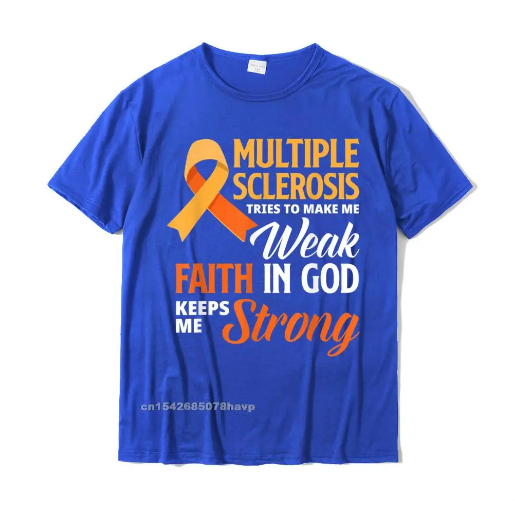 Design Normal Crew Neck T Shirts VALENTINE DAY Tops Tees Short Sleeve for Men 2021 Newest Pure Cotton Printed T-Shirt Multiple Sclerosis Faith God Jesus Multiple Sclerosis T-Shirt__21419. blue