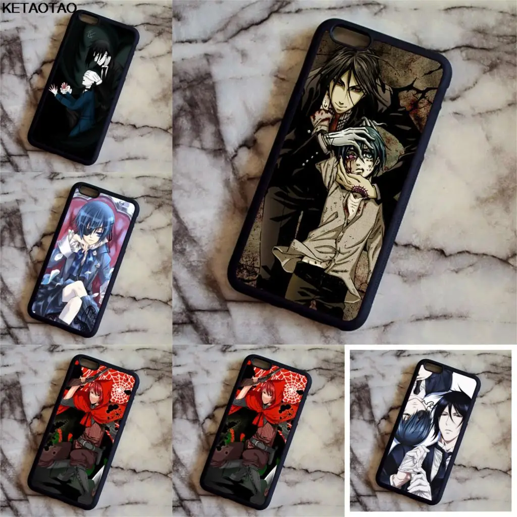 KETAOTAO Аниме Черный Дворецкий Kuroshitsuji чехол для телефона s для iPhone 4S 5C SE 5 5S 6 6S 7 8 Plus X Чехол Мягкий ТПУ резиновый силиконовый