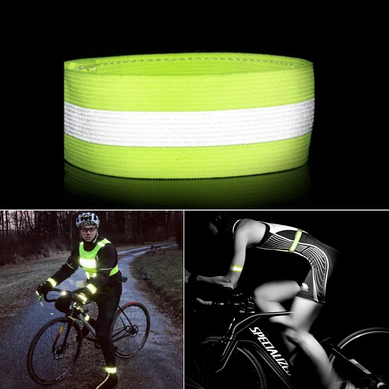 2x cintas reflector schnapparmband klatscharmband leuchtband pulsera para bicicleta 