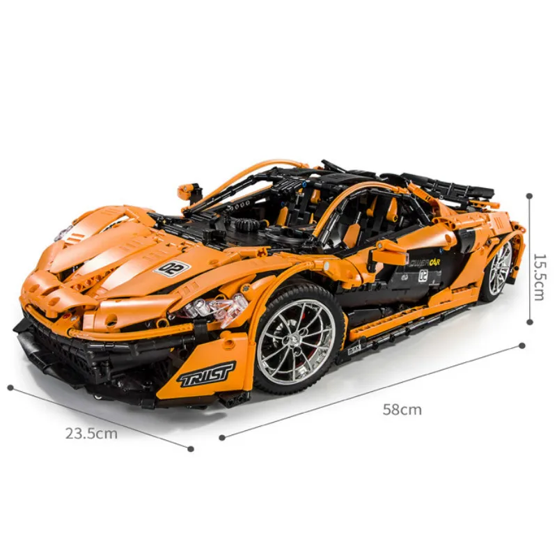 1:8 13090, 3228 шт., техническая серия P1, оранжевый комплект гоночных автомобилей, приложение, радиоуправляемая модель, строительные блоки, мощный двигатель, функциональные игрушки, 20087