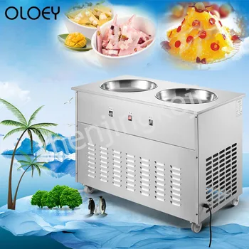 

Fried Yogurt Machine Fried ice Machine Fried ice Cream Machine Stainless Steel Double Round Pot Commercial Fried ice Machine