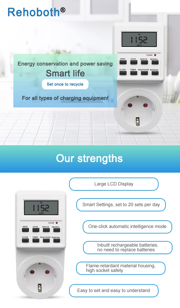 Electronic Digital Timer Switch Socket 24 Hour Cyclic EU UK AU US BR FR Plug Kitchen Timer Outlet Programmable Timing Socket 220