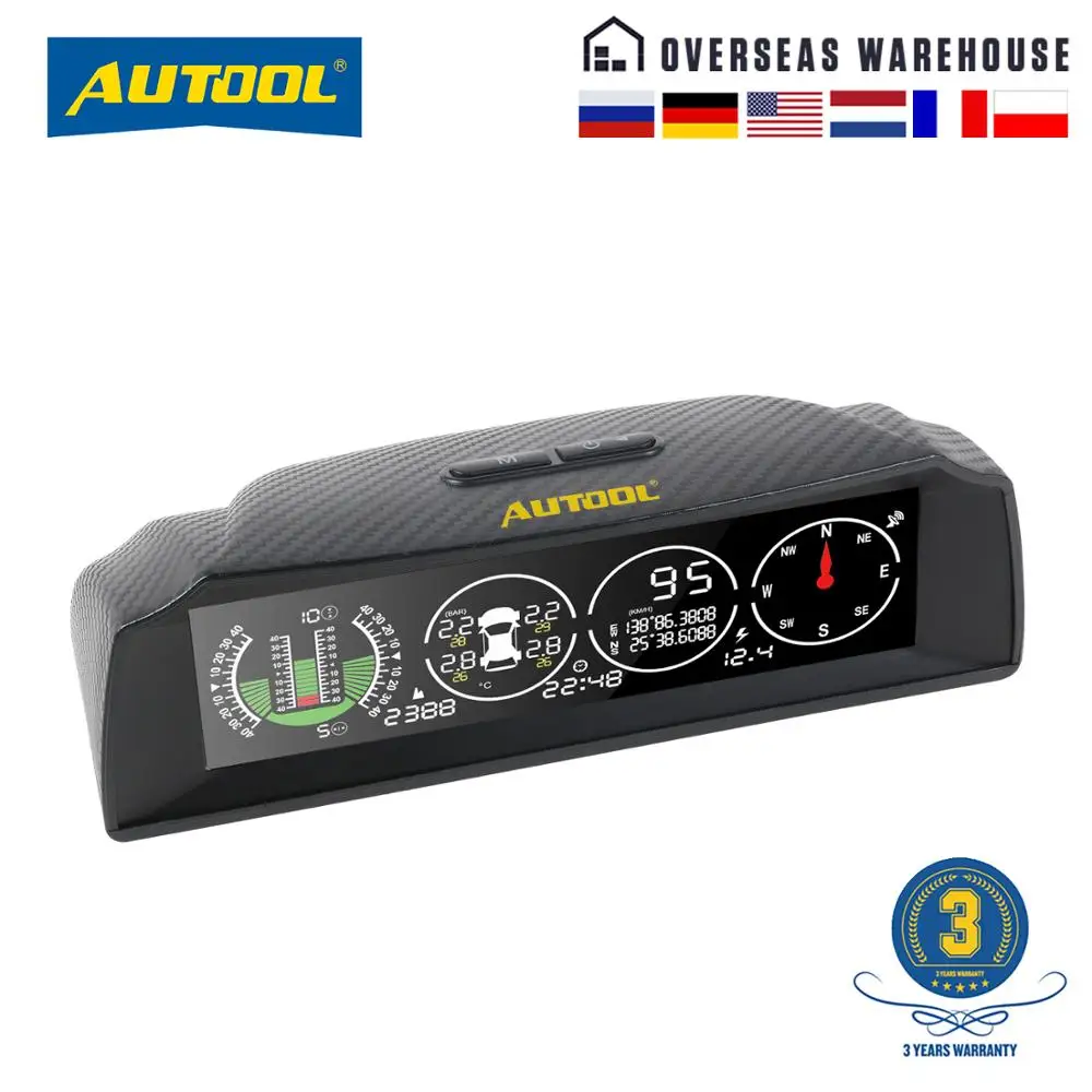 AUTOOL X91 3in1 HUD GPS Speedometer Slope Meter