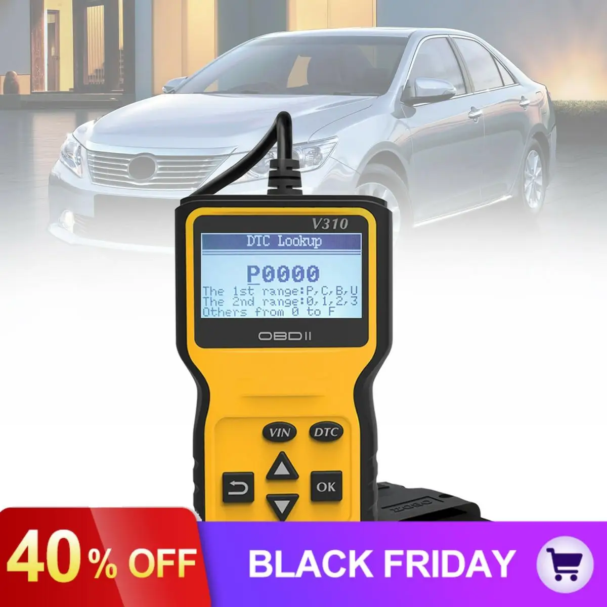 V310 OBDII 9 V-16 V 16 Pin многоязычный ручной Универсальный автомобильный диагностический инструмент сканер Поддержка очистки кода неисправности