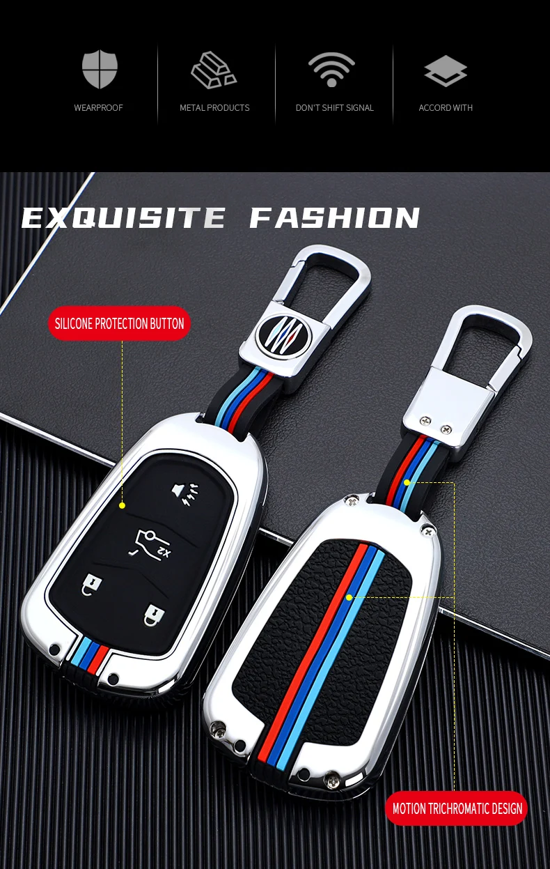 Portachiavi in lega di zinco Cover Shell Holder per Cadillac CTS XTS SRX ATS 2015-2018 CT5 XT5 XT6 Remote Key Car Styling Car Key Case - Hd35c43ae0a2446aabc279d9f5513cf30t