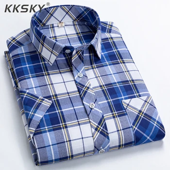 

Plaid Short-sleeved Shirt Men's Version Of The Trend Of Self-cultivation Men's Summer 2019 New Half-sleeved Shirt Casual Shirt