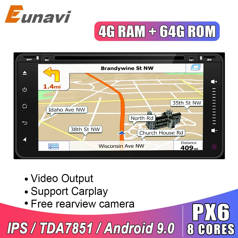 Eunavi 2 Din Android 9 автомобильный Dvd радио gps для Toyota Hilux Vios старый Camry Rav4 Prado 2003-2008 мультимедиа навигация головное устройство ips Eunavi 2 Din Android 9 автомобильный Dvd радио gps для Toyota Hilux Vios старый Camry Rav4 Prado 2003-2008 мультимедиа навигация головное устройство ips